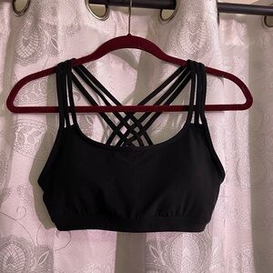 Athleta Black Sports Bra Size S Athletic Multi Strap Workout Comfy Stylish Women